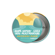 Load image into Gallery viewer, Akami-Uapishk-KakKasuak-Mealy Mountains National Park of Canada Pinback Button - Canada Untamed