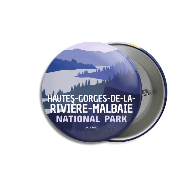 Hautes-Gorges-de-la-Rivière-Malbaie National Park of Quebec Pinback Button - Canada Untamed