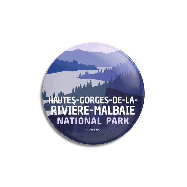Hautes-Gorges-de-la-Rivière-Malbaie National Park of Quebec Pinback Button - Canada Untamed