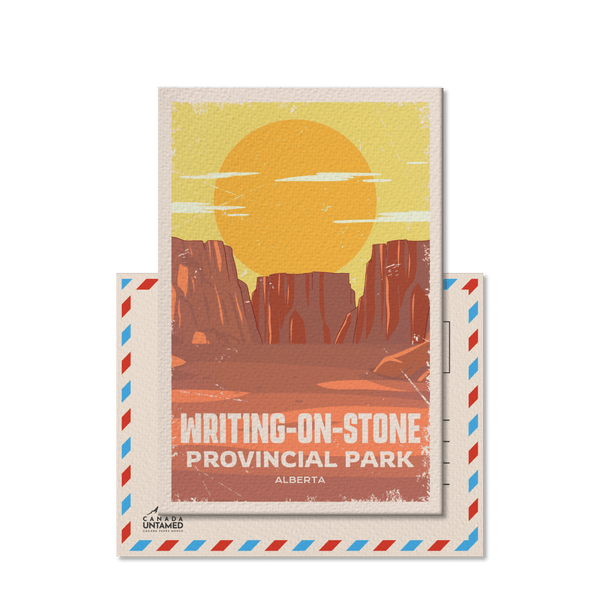 Writing - on - Stone Alberta Provincial Park Postcard - Canada Untamed