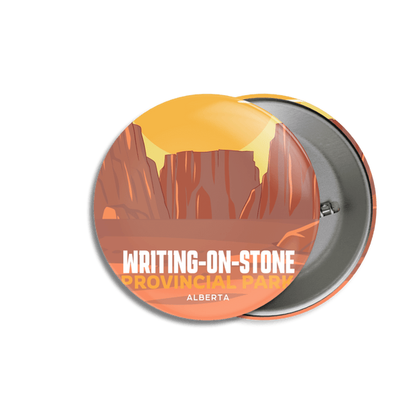 Writing - on - Stone Provincial Park of Alberta Pinback Button - Canada Untamed