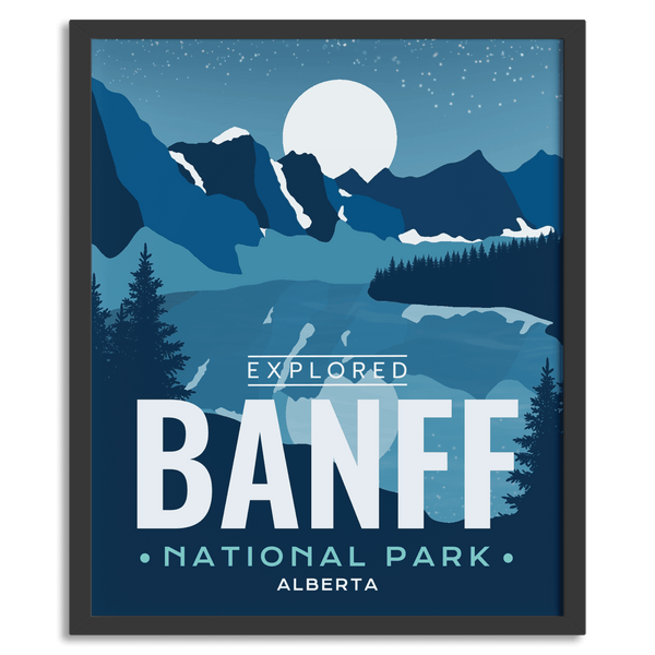 Affiche « Exploré » du parc national Banff