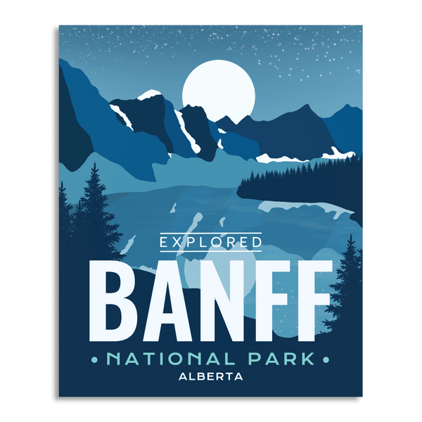 Affiche « Exploré » du parc national Banff