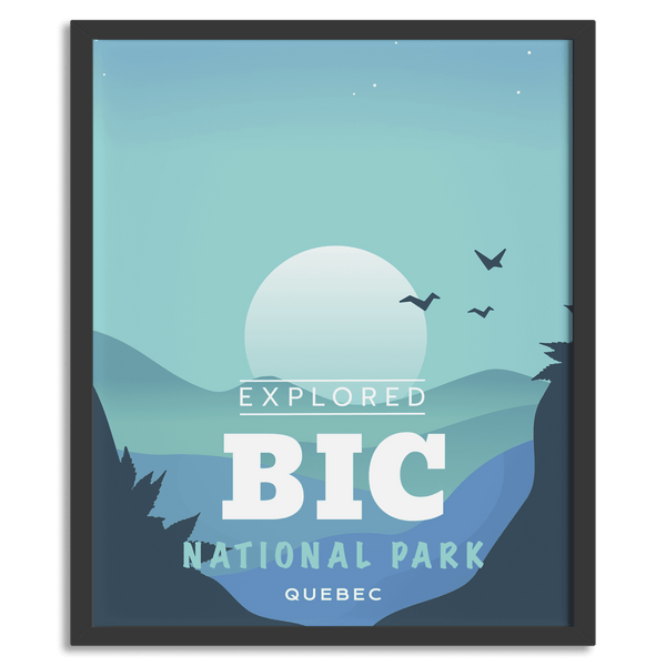 Affiche « Exploration » du parc national du Bic