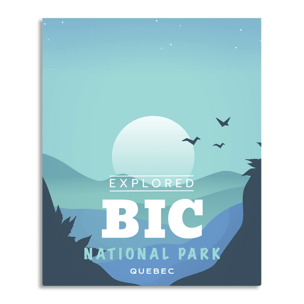 Affiche « Exploration » du parc national du Bic