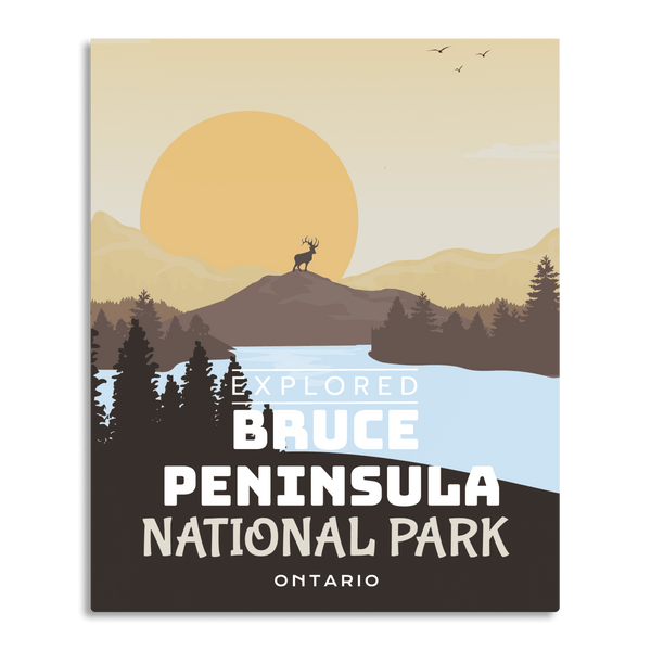 Affiche « Exploré » du parc national de la Péninsule-Bruce
