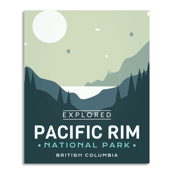 Affiche « Exploré » du parc national Pacific Rim