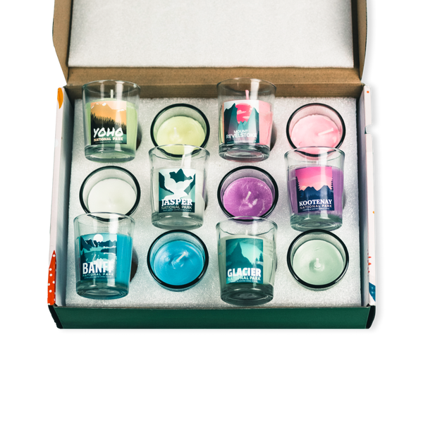 Set of 12 Canadian National Parks Scented Candles - Canada Untamed
