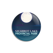 Load image into Gallery viewer, a button with the words sharbot lake provincial park on it
