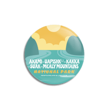 Load image into Gallery viewer, Akami-Uapishk-KakKasuak-Mealy Mountains National Park of Canada Pinback Button - Canada Untamed
