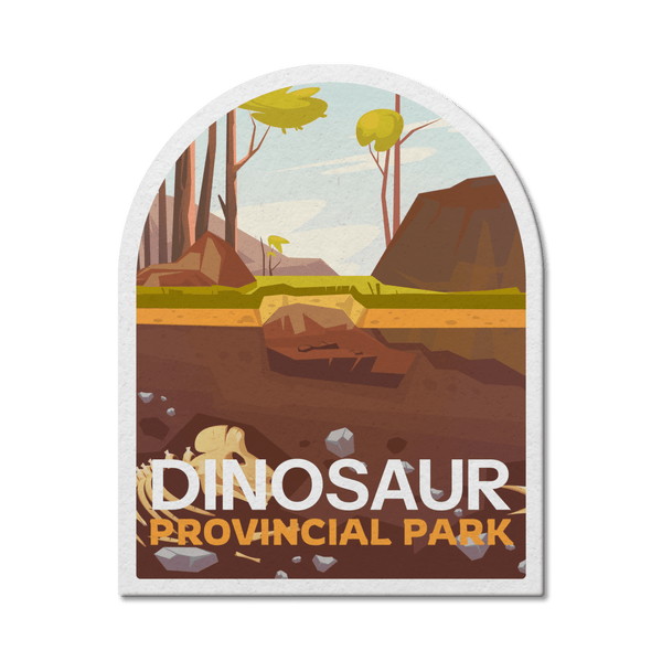 Dinosaur Alberta Provincial Park Waterproof Vinyl Sticker - Canada Untamed