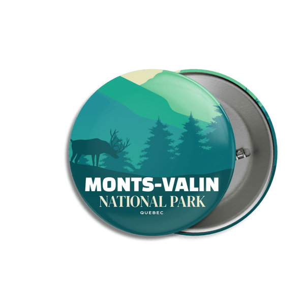 Monts-Valin National Park of Quebec Pinback Button - Canada Untamed