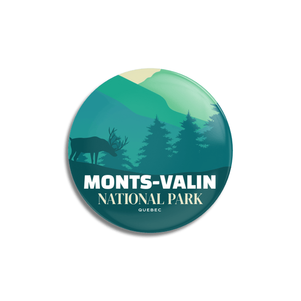 Monts-Valin National Park of Quebec Pinback Button - Canada Untamed
