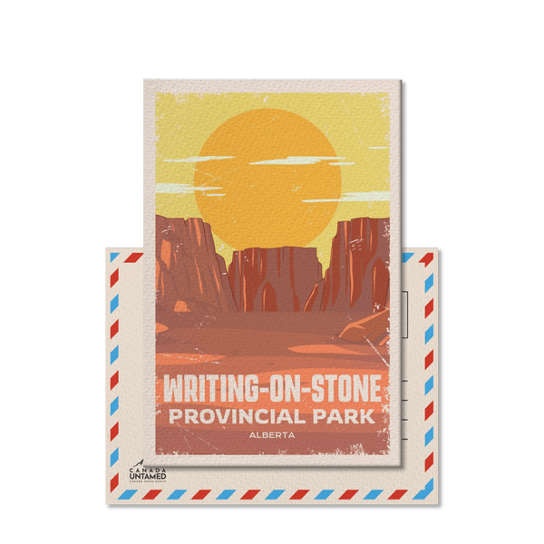 Writing - on - Stone Alberta Provincial Park Postcard - Canada Untamed
